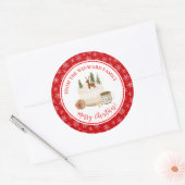 Kerststol Bakken Ronde Sticker (Envelop)