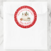 Kerststol Bakken Ronde Sticker (Tas)