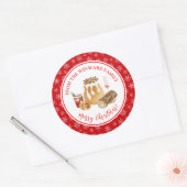 Kerststol bakken ronde sticker (Envelop)