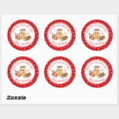 Kerststol bakken ronde sticker (Vel)
