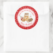 Kerststol bakken ronde sticker (Tas)