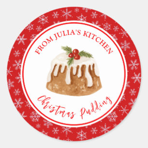 Kerststol bakken ronde sticker