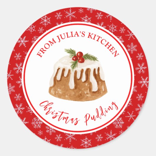 Kerststol bakken ronde sticker (Voorkant)