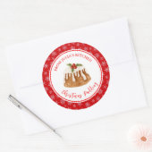 Kerststol bakken ronde sticker (Envelop)