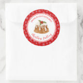 Kerststol bakken ronde sticker (Tas)