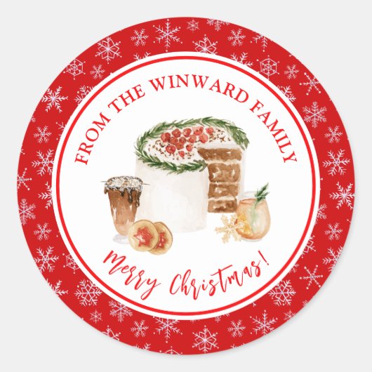 Kerststol bakken ronde sticker (Voorkant)
