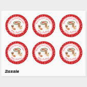 Kerststol bakken ronde sticker (Vel)