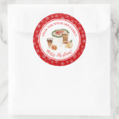 Kerststol bakken ronde sticker (Tas)