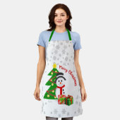 Kerststol bakken sneeuwman en kerstboom schort (Gedragen)