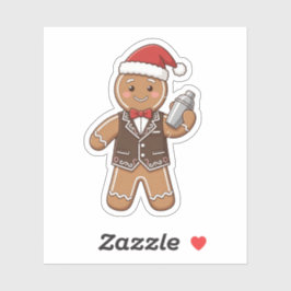 Kerststol Barista Kerstmis 2026 Kerstkoffie Sticker