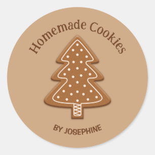 Kerststol Boom Vorm Koekje - Thuisgemaakte Koekjes Ronde Sticker