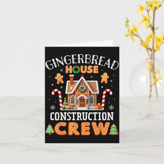 Kerststol Bouw Team Kinderen Mannen Vrouwen Kaart (Gele Bloem)