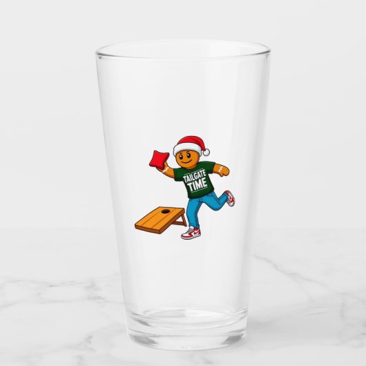 Kerststol Cornhole Kerst Sport Vakantie Glas (Voorkant)