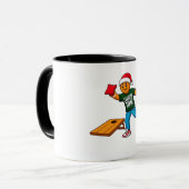 Kerststol Cornhole Kerst Sport Vakantie Mok (Voorkant links)