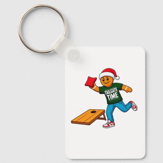 Kerststol Cornhole Kerst Sport Vakantie Sleutelhanger (Voorkant)