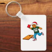 Kerststol Cornhole Kerst Sport Vakantie Sleutelhanger (Voorkant)