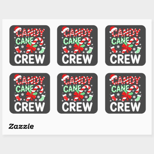 Kerststol Crew Kerst Pyjama's Vierkante Sticker (Vel)