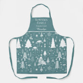 Kerststol Crews Kerstbomen Aangepaste Naam Schort (Voorkant)