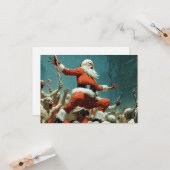 Kerststol Crusader Platte Wenskaart Kaart (Voorkant / Achterkant in situ)