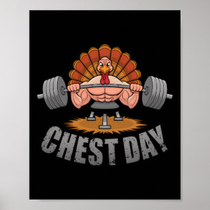 Kerststol Dag Borstspieren Gym Humor Fitness Worko Poster
