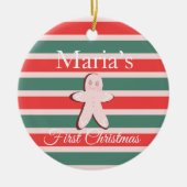 Kerststol Eerste Kerst Merry Christmas Keramisch Ornament (Voorkant)