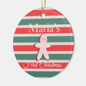 Kerststol Eerste Kerst Merry Christmas Keramisch Ornament (Links)