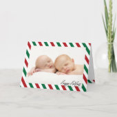 Kerststol Eerste Kerstmis Foto Wenskaart Feestdagen Kaart (Voorkant)