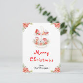 Kerststol en Cacao Rode Kerstmis Feestdagenkaart (Staand voorkant)
