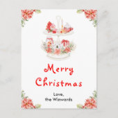 Kerststol en Cacao Rode Kerstmis Feestdagenkaart (Voorkant)