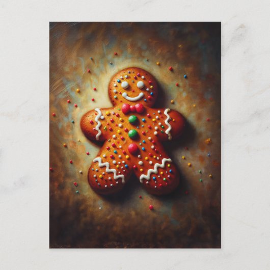 Kerststol Feestelijke Schildering Briefkaart (Voorkant)