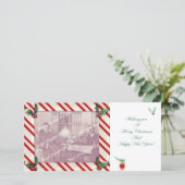 Kerststol Frame Kerst Fotokaart Feestdagenkaart (Staand voorkant)