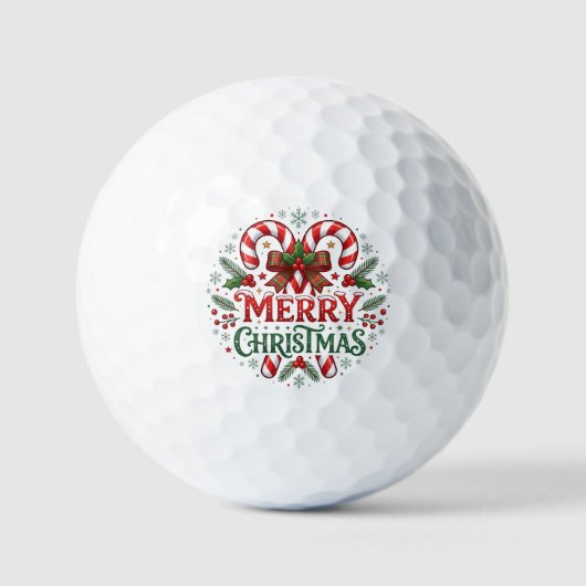 Kerststol Gelukkig Kerstmis Golfballen (Voorkant)