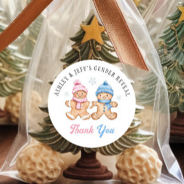 Kerststol Geslacht Reveal Feest Bedankt Ronde Sticker