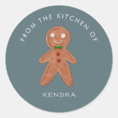 Kerststol Gingerbread Man Ronde Sticker (Voorkant)