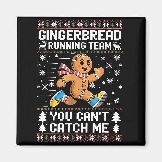 Kerststol Hardloop Team Kerst Run Renner Pret Magneet (Voorkant)