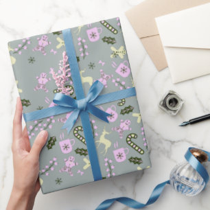 Kerststol Herten Snoepriet Kerstgroen Kerstmis   Cadeaupapier