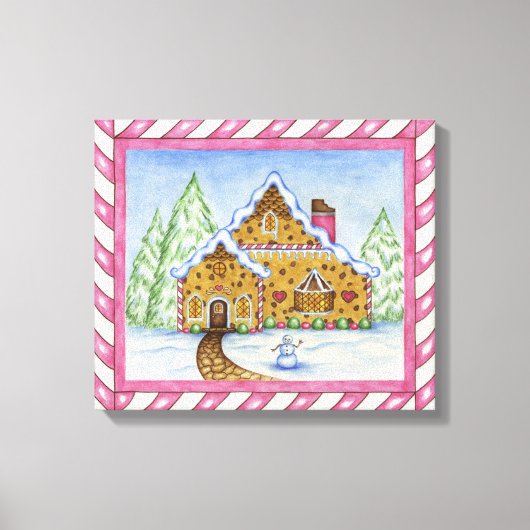 Kerststol Huis Canvas Kunstprint Afdruk (Voorkant)
