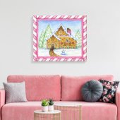 Kerststol Huis Canvas Kunstprint Afdruk (Insitu (Woonkamer))