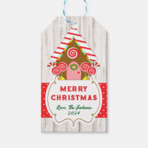 Kerststol Huis Hang Tag