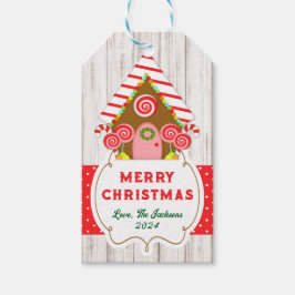 Kerststol Huis Hang Tag Cadeaulabel