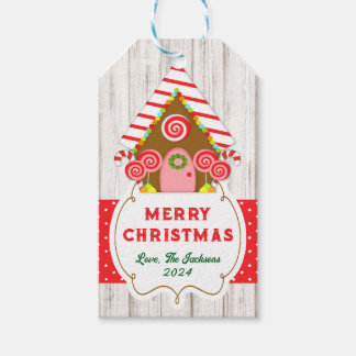 Kerststol Huis Hang Tag Cadeaulabel