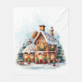 Kerststol Huis Vliesdeken Fleece Deken (Voorkant)