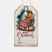 Kerststol-Kakao & Sneeuwvlok Charme Cadeaulabel (Achterkant)