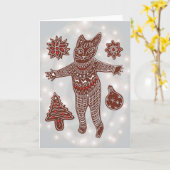 Kerststol Kat & Koekjes, 2025 Kaart (Gele Bloem)