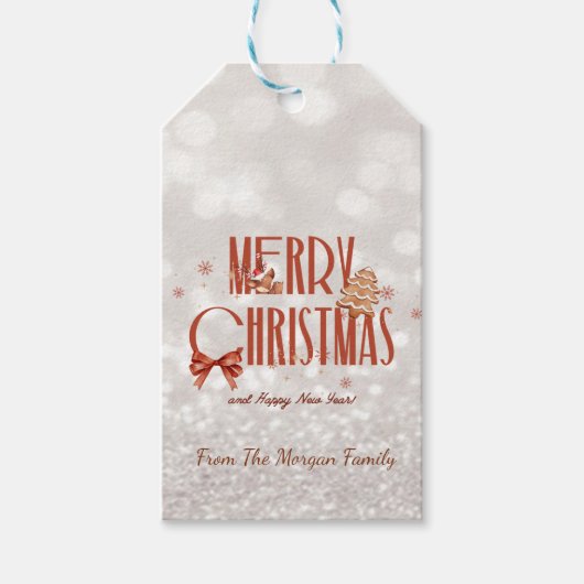 Kerststol Kerst Reindeer Cadeaulabel (Voorkant)