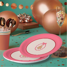 Kerststol Kerstboom Roze Kerstbord  Papieren Bordje