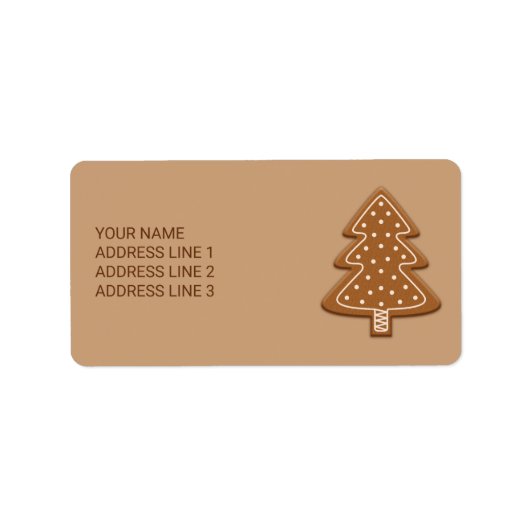Kerststol Kerstboom Vorm Koekje Met Tekst Etiket (Voorkant)