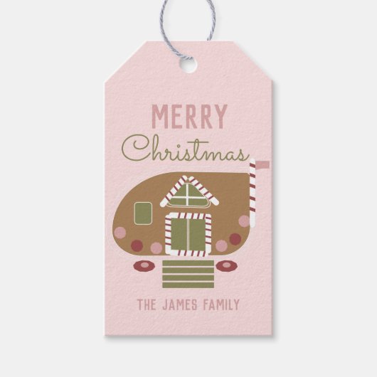 Kerststol Kerstdag Koekhuisje Cadeaulabel (Voorkant)