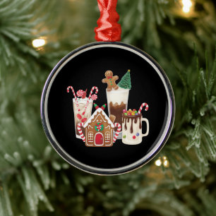 Kerststol Kerstkoffie Liefhebber Geschenk Kerstmis Metalen Ornament
