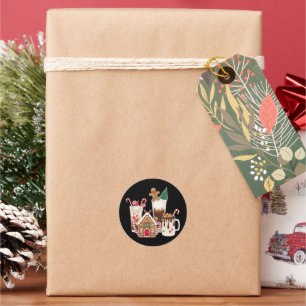 Kerststol Kerstkoffie Liefhebber Geschenk Kerstmis Ronde Sticker